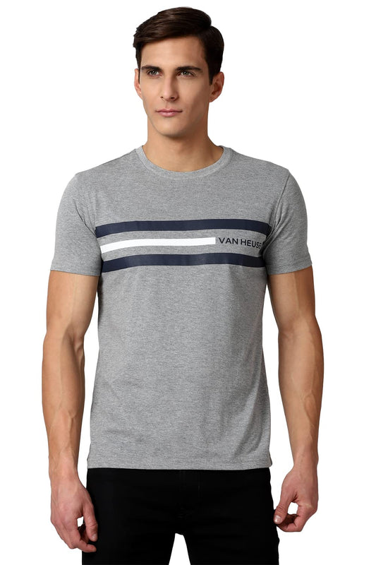 Van Heusen Men's Solid Regular T-Shirt (VSKCURGBM43262_Multicolour S)